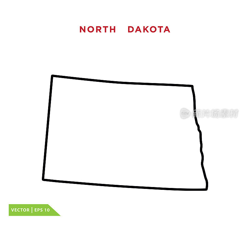 North Dakota map icon vector logo template